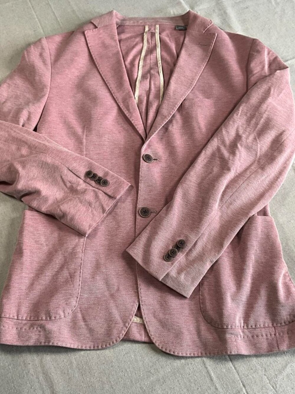 Mens Michael Kors Pink Two Button Cotton Blend Lightweight Sport Blazer (40S) - Picture 2 of 13